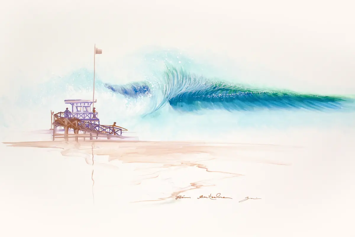 White Sand Beach, une peinture de Rémi Bertoche